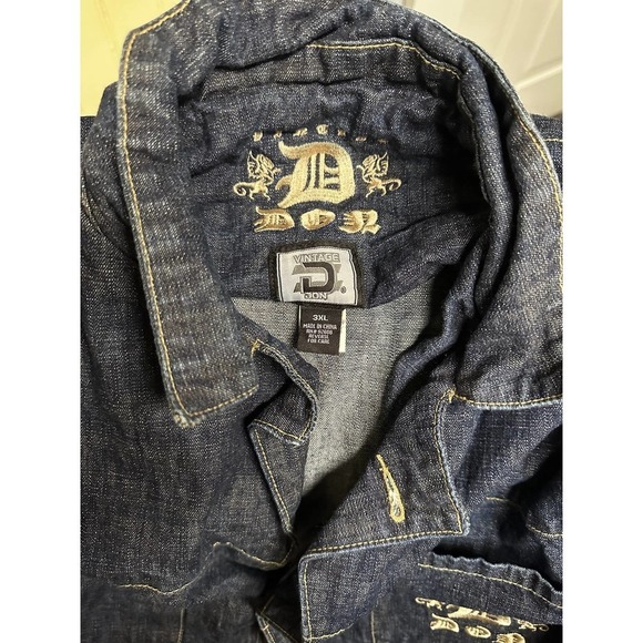 Size 3X VINTAGE DON Men XL Faded Black/Dark Grey DENIM Jean Jacket Coat - Picture 3 of 3